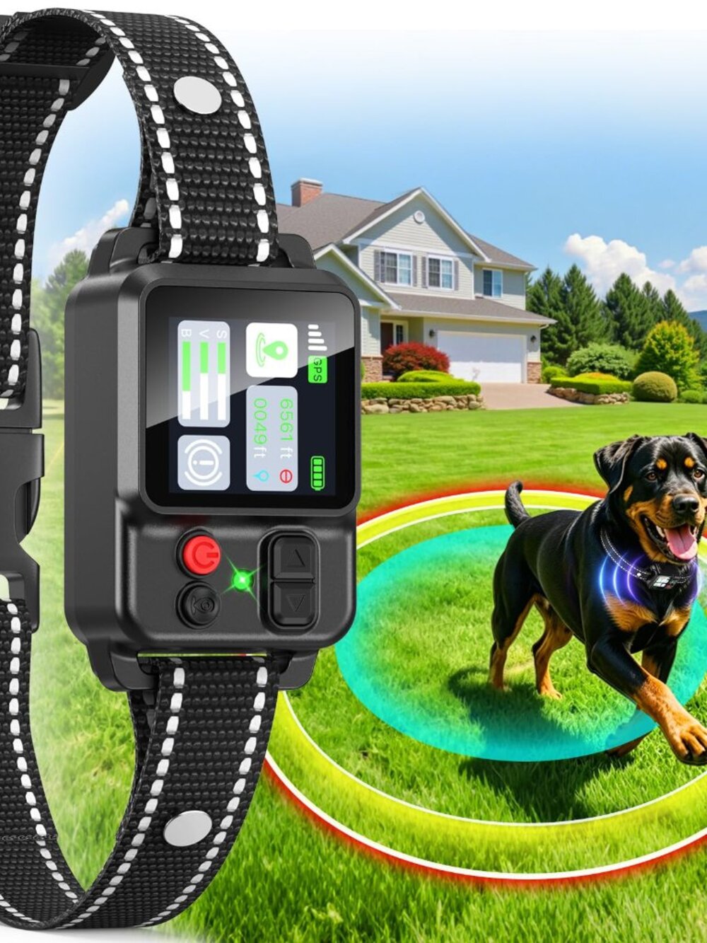 NEW Wireless Dog Fence System for Dogs GPS Electric Training Collar Adjustable